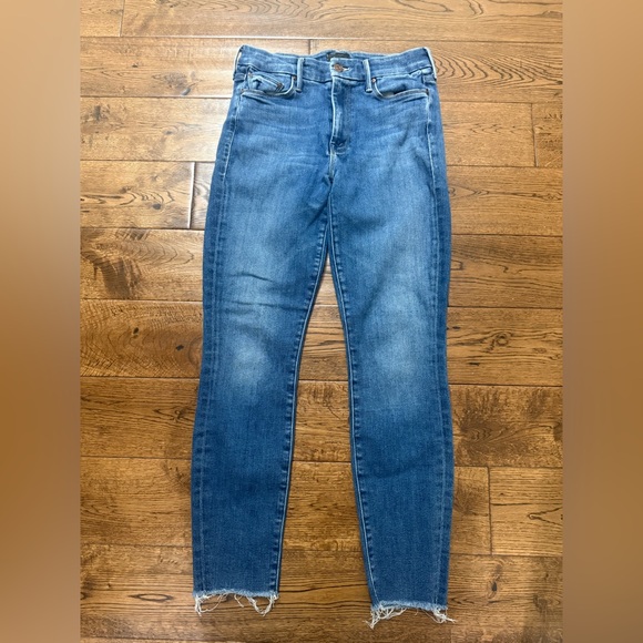 MOTHER Denim Jeans The Looker Ankle Fray Size 27 - Picture 1 of 11